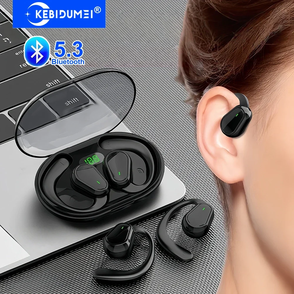 بلوتوث 5.3 سماعات الأذن هوك سماعات سماعات لاسلكية HiFi ستيريو سماعة مقاومة للماء الحد من الضوضاء سماعات الأذن للهاتف
