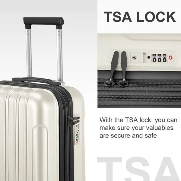 

2 Piece Luggage Set, 20" Carry-On Expandble Luggage Hardside Lightweight Suitcase, 14" Mini Cosmetic Cases