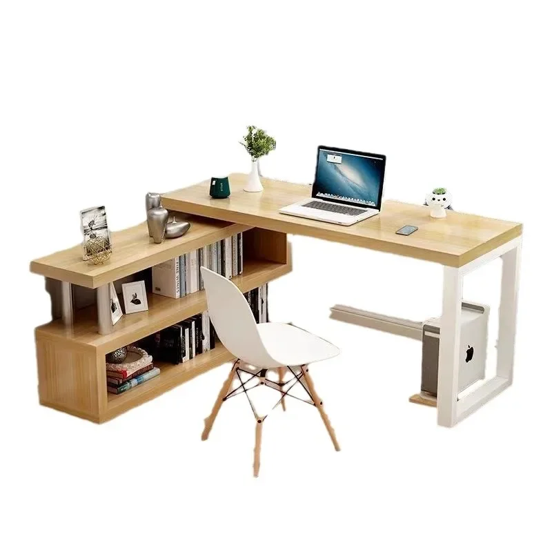 Durable Simple corner desk bookshelf integrated table bookcase simple computer desktop student home bedroom