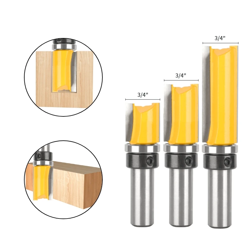 YUSUN Template Trim Pattern Bits Carbide Cutters Router Bit Woodworking  Milling Cutter  For Flush Trimmer Cleaning Tools