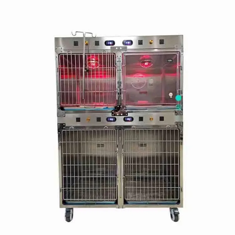 

Stainless Steel Pet Clinic Therapy Cage Heating Lamp Power Supply Cabin Veterinary Cage for Pet Care in Hospital