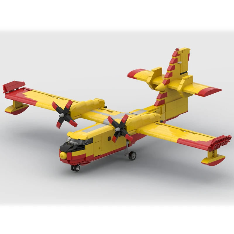 MOC-220948 CL-415 Baustein Montage Kanadische Amphibien Propeller Flugzeug Modell Set Kreative Geschenk Desktop Dekoration 919P