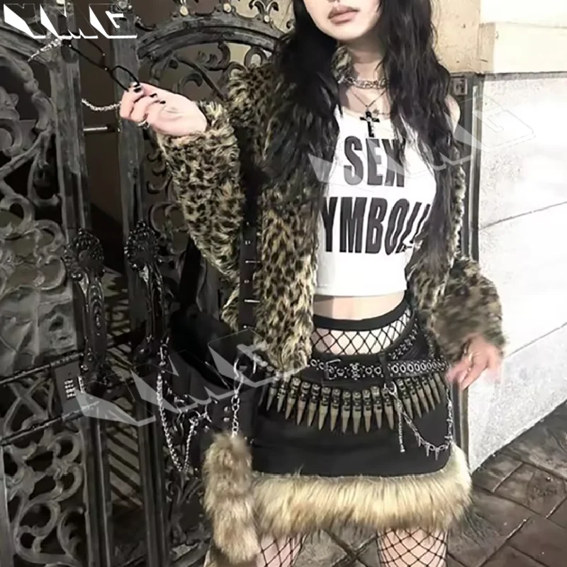 美的ファッショングランジパンクエモガールプリントベストトップセクシーシックスリムクロップトップ原宿2000年代アメリカンレトロレディースストリートウェア