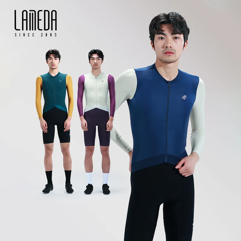 LAMEDA Cycling Jersey Men Spring Summer UPF50+ Breathable Thin Long Sleeves MTB Road Bike Professional Cycling Clothing Bike Top