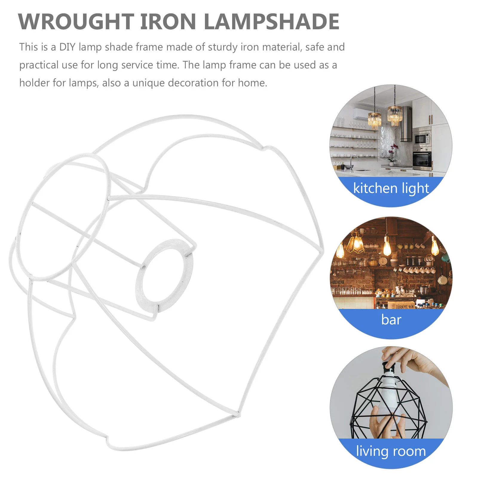 

Creative Metal Table Light Frame DIY Lampshade Bracket Sturdy Iron Construction Easy Assembly for Home Office Decor