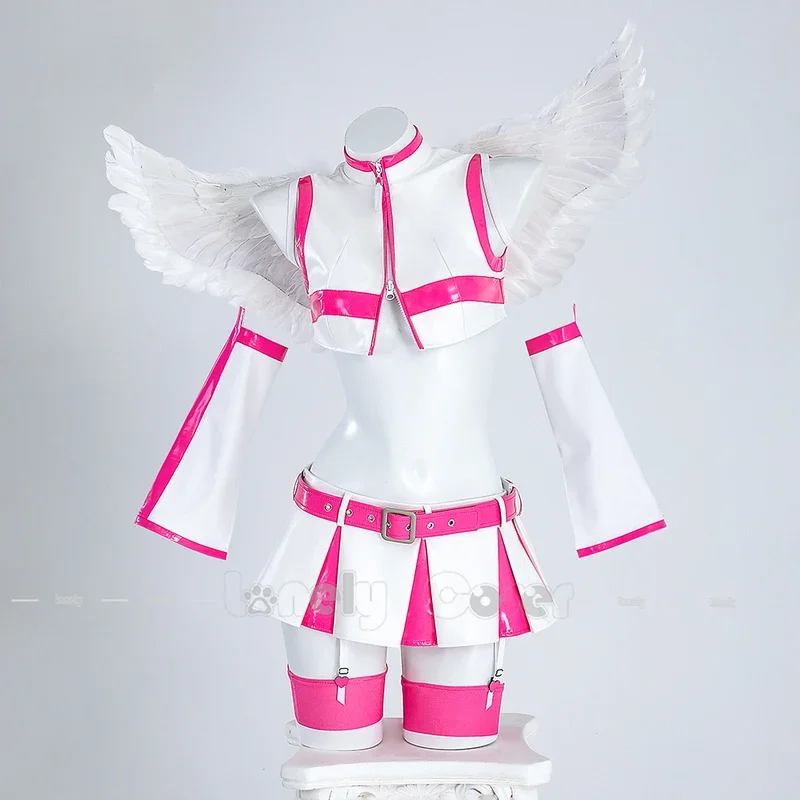 Lilysa Amano Cosplay Costume Liliel Wig Anime 2.5 Dimensional Seduction White Uniform Skirt Wing Hairband Halloween Girls Wo^0^.