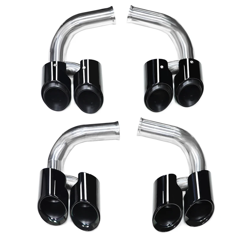 

Car Stainless Steel Carbon Fiber Exhaust Tip Performance System Quad Muffler Tip Exhaust Pipes For Cayenne 958 9Y0