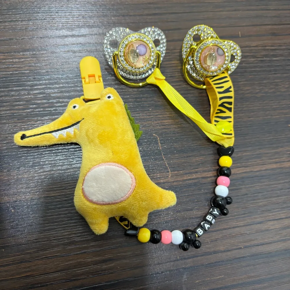 Kawaii Cartoon Pattern Silicone Pacifier Customizable Pacifier Clip Soft Silicone Newborn Essentials for Baby Boy Girl