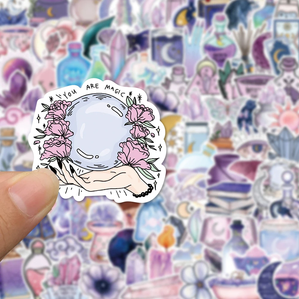 10/30/50/100pcs Ins Style Purple Cartoon Stickers Moon Clouds Graffiti Sticker Notebook Laptop Luggage Decoration Decals Gift