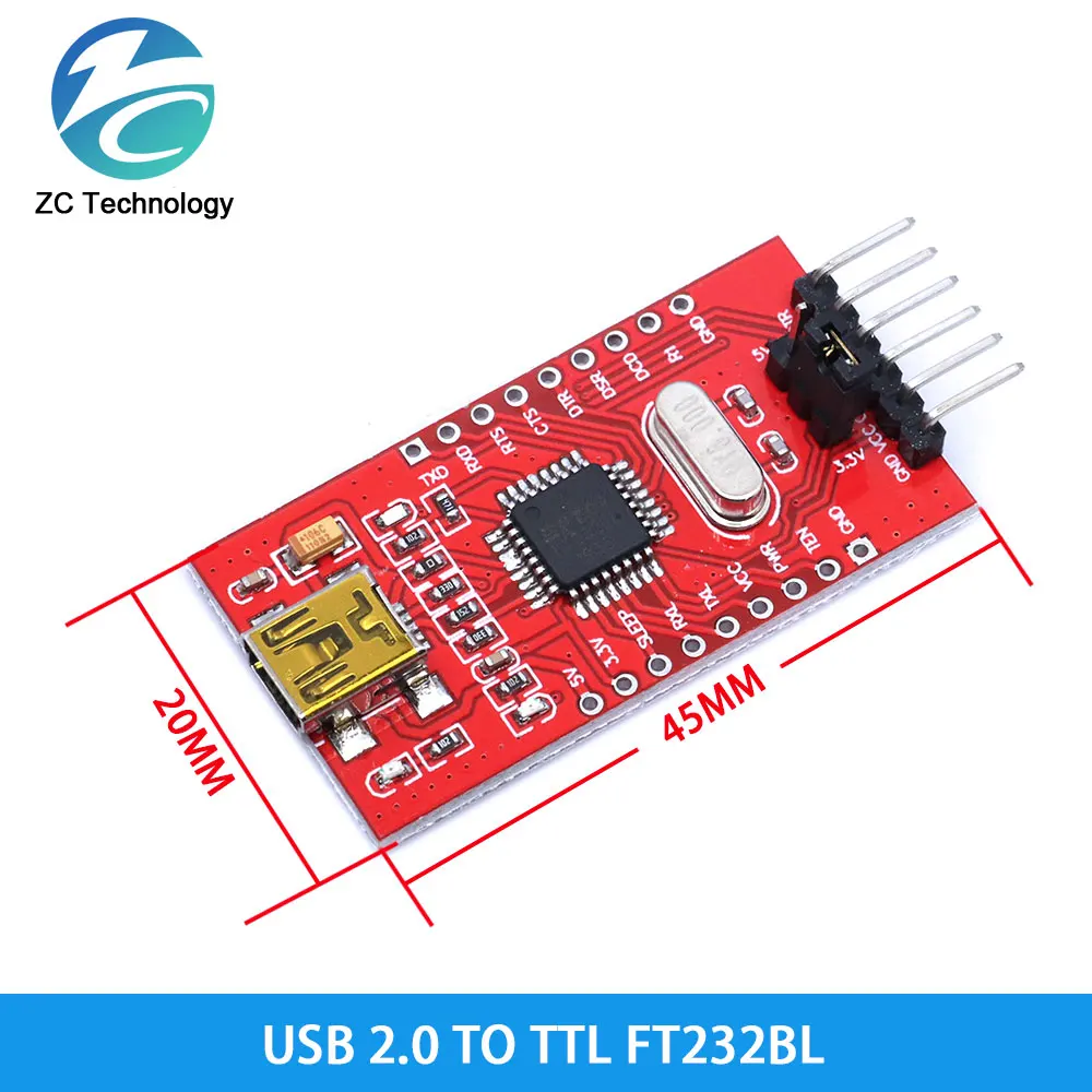 FT232RL FTDI USB 3.3 فولت 5.5 فولت إلى TTL مهايئ مسلسل وحدة ل Arduino FT232 Mini Port.Buy نوعية جيدة يرجى اختيار لي