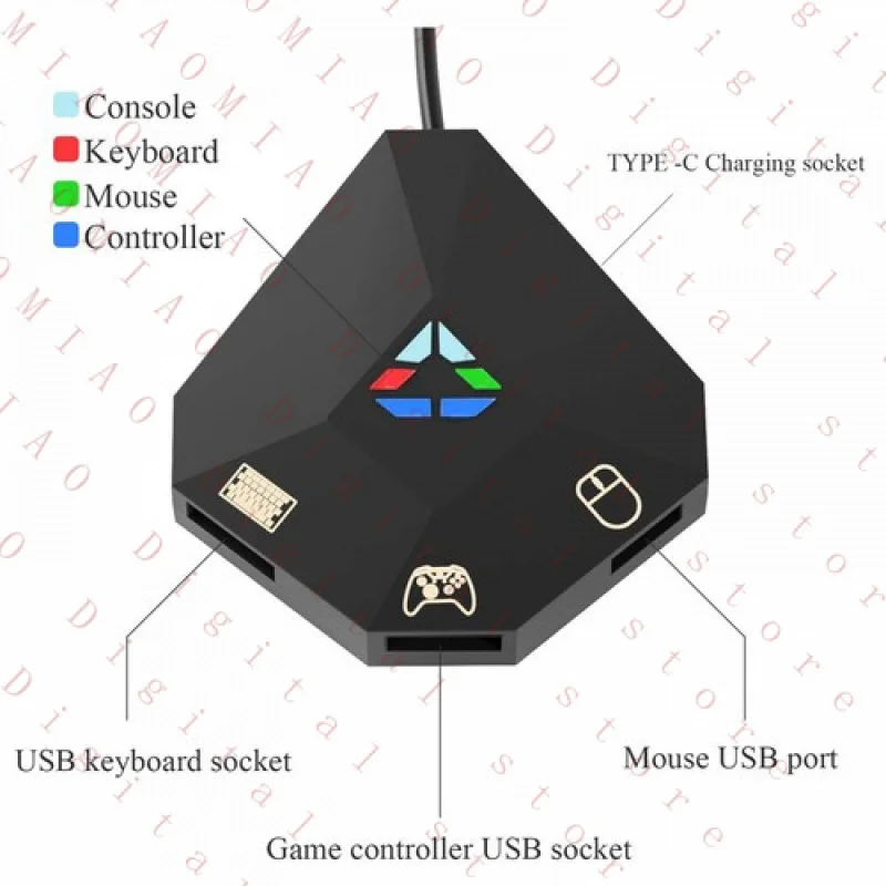TU   FOR  NS Wired USB Connection Keyboard and Mouse Adapter LED Indicator Converter