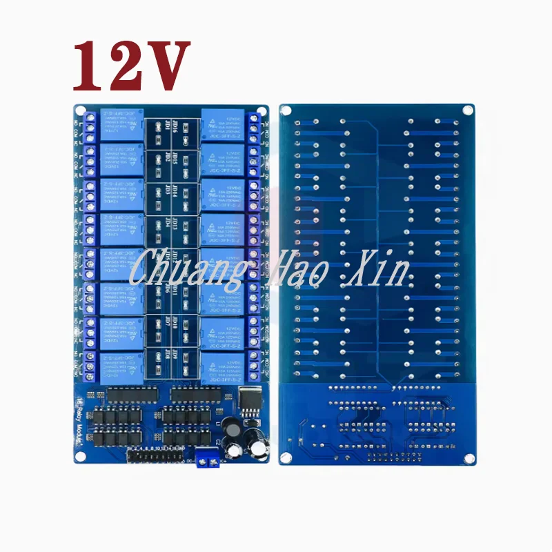 وحدة تتابع 16 طريقة لوحة تحكم 5 فولت 12 فولت مع حماية optocoupler وتتابع الطاقة LM2596