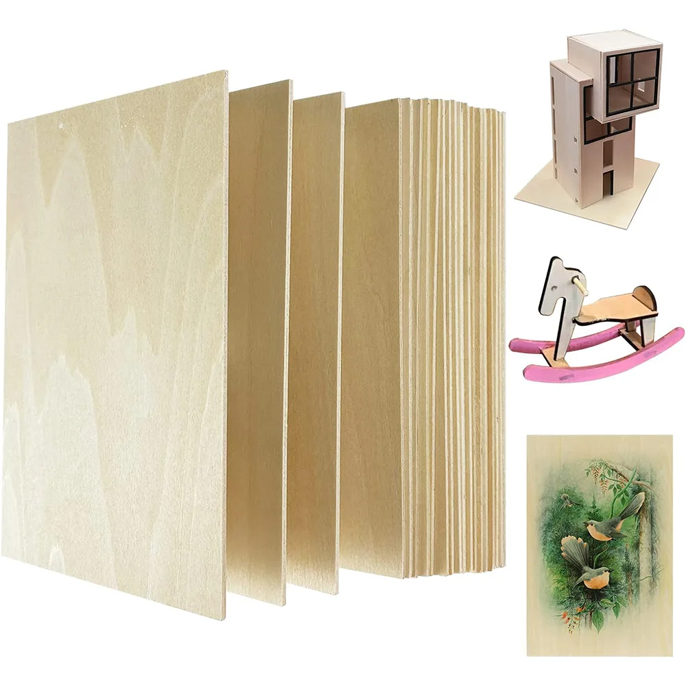 10Pcs 15*10CM*2MM Thin Basswood Board Blank Unfinished Wood Craft Model Making