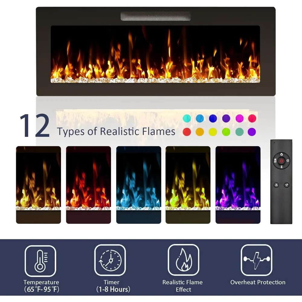 70 حامل تلفزيون مدفأة كهربائية بيضاء حديثة مع مركز ترفيه LED لغرفة المعيشة