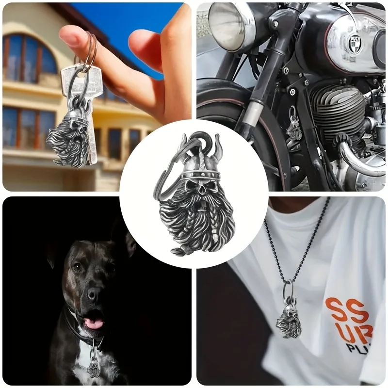 جرس جارديان بيل نورديك أودين جرس الذكور والإناث لراكبي الدراجات على شكل سلسلة مفاتيح، جرس ركوب الدراجات عالي التحمل، جرس روح الدراجة النارية