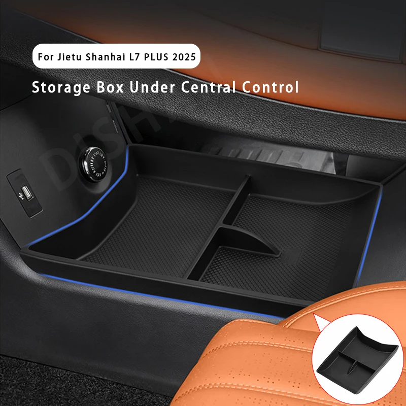 

For Jietu Shanhai L7PLUS 2025 Centre Console Armrest Storage Box Organizer Tray TPE Storage Box Under Centre Console Accessories