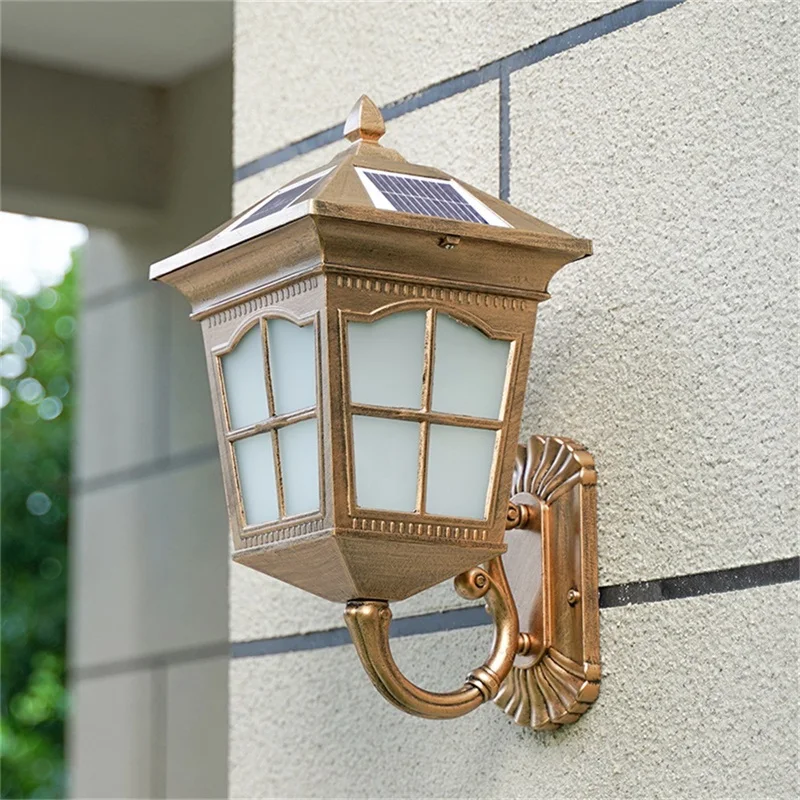 APRIL-Outdoor Solar LED Wall Sconces Light, impermeável IP65 lâmpada moderna, Home Porch Decoração