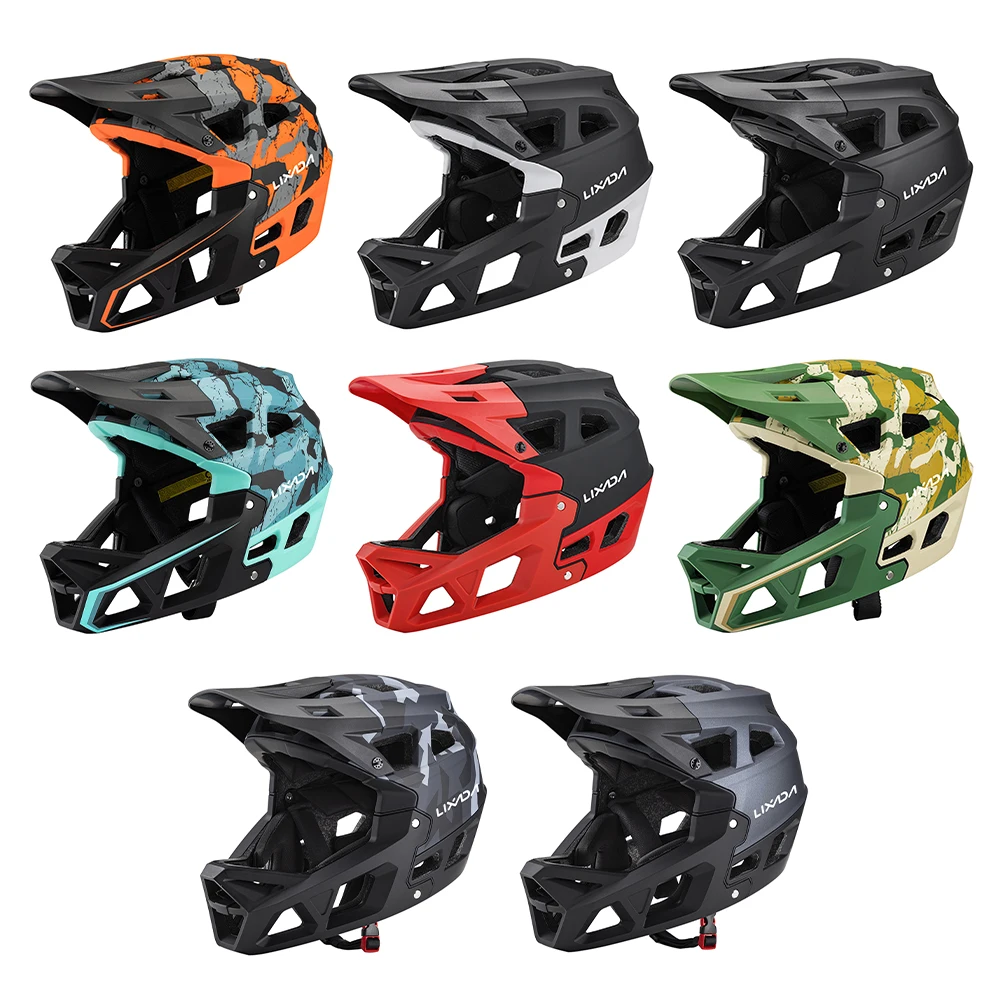 Full Face Mountain Bike Helmet Adult Racing Downhill MTB Helmet for Men/Women Adult Mountain Bike Helmet with Visor Bike Helm