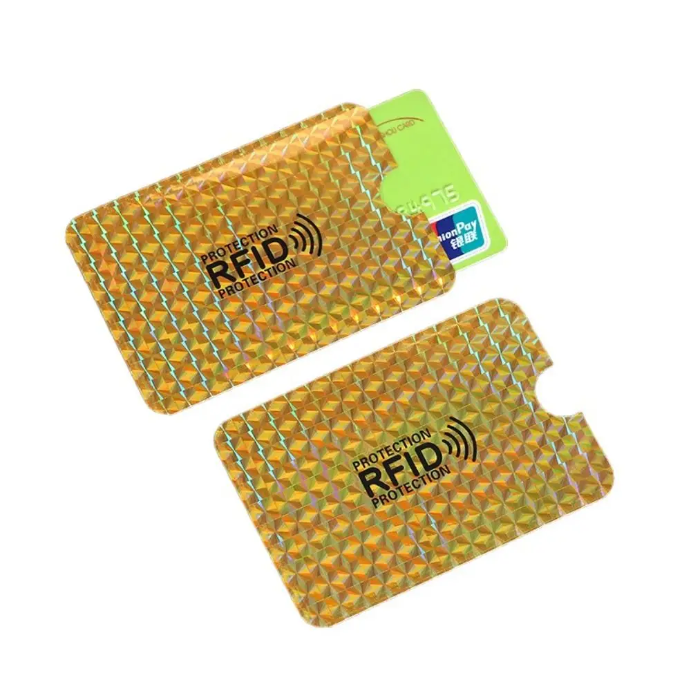 10 stücke Tragbare NFC Blocking Anti RFID Karte Halter Reader Lock Anti Diebstahl NFC Blocking Fall Gold Silber ID Karte box Reise