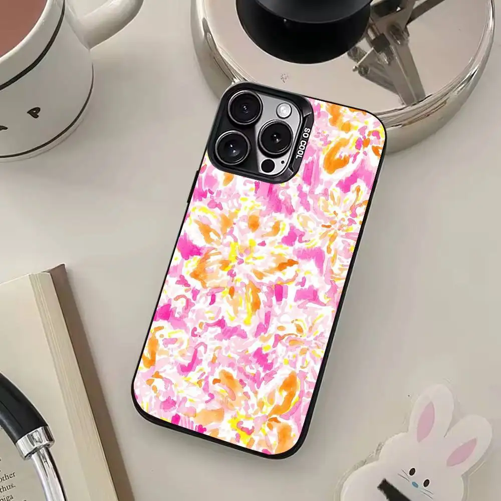 Coque de téléphone avec Graffiti aquarelle, fleurs de couleur Pure, pour iPhone17,16,15,14,13,12,11 Plus,Pro Max, noir bonbon, mat, antichoc