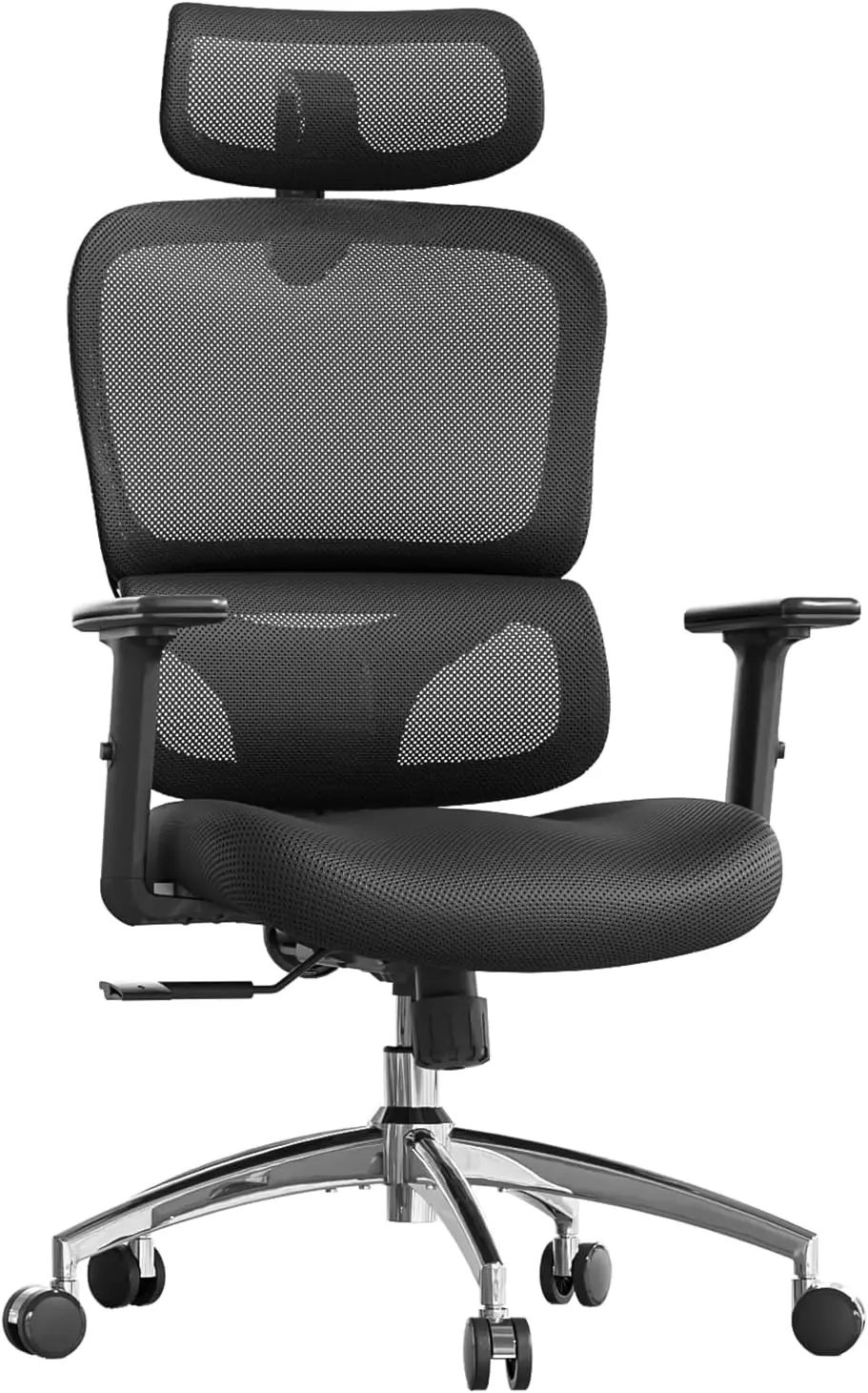 Office Chair, High Back Desk Chair, Lumbar Support, Swivel Computer Task Chair with Adjustable Headrest, Tilt Function,Black