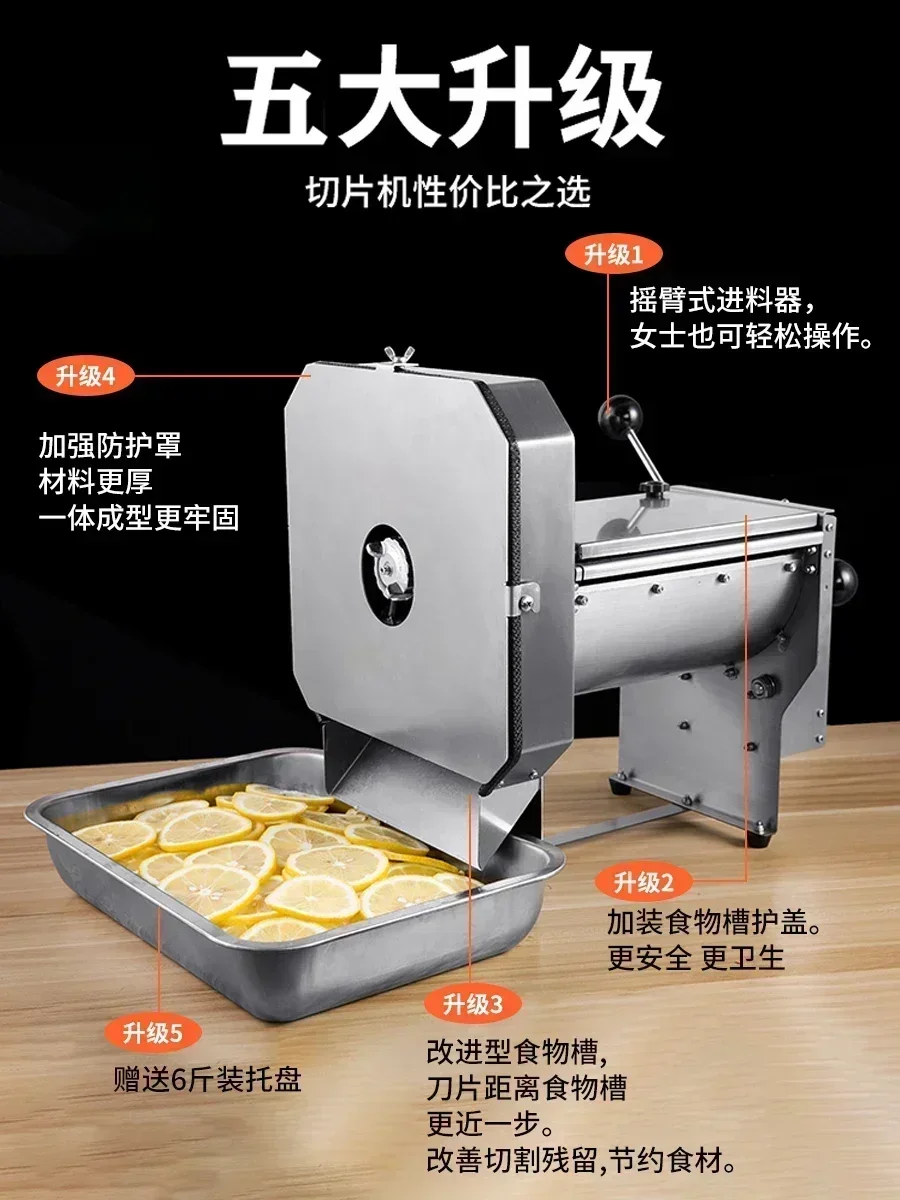 110V/220V Electric Manual Multifunctional Vegetable Slicer Lemon Potato Slicer Slicing Machine AD