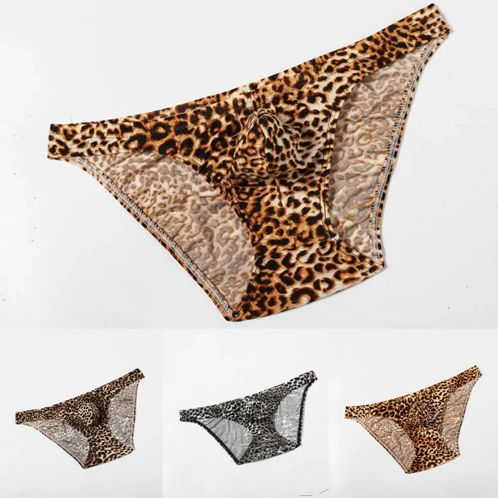 Sexy Weiche Atmungsaktive männer Leopard Print T Geformte Unterwäsche Männlichen Bikini Slip Mann Thongs Und G Saiten 2021 neue M ~ 2XL