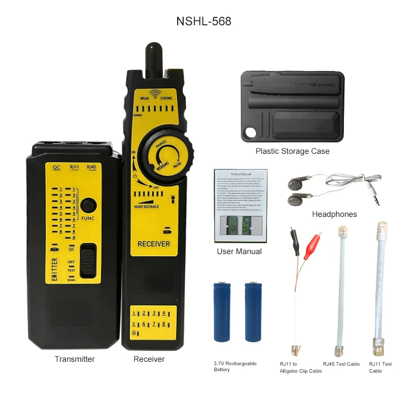 Hochpräziser Kabel-Tracker mit großer Reichweite, Netzwerktester für RJ11, RJ45-Kabel, Draht- und Kabelverfolgung, Netzwerkkabel-Finder, UTP-Tracker