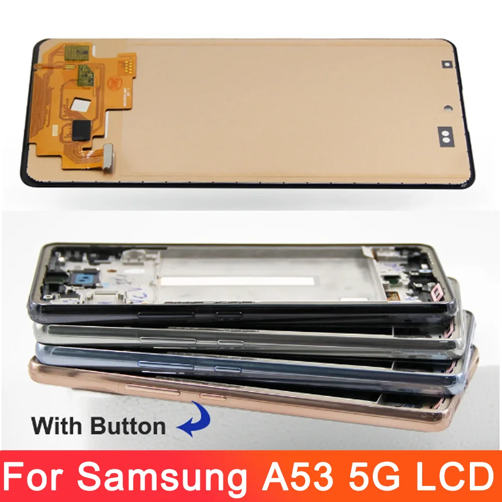 100% Tested A536 Display For Samsung A53 5G A536B A536U LCD Display Touch Screen With frame Digitizer Assembly Repair Parts