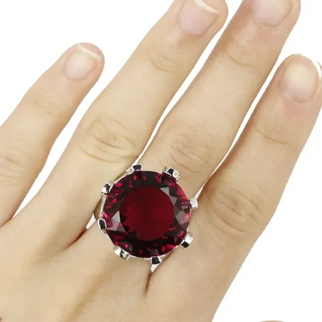 15g Big Heavy 925 SOLID STERLING SILVER Customized Rings Pink Tourmaline Tsavorite Garnet Blue Topaz Violet Tanzanite Females Ma