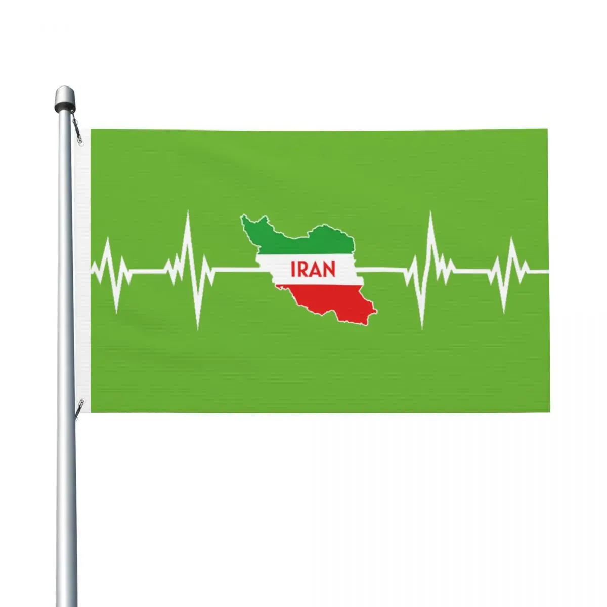 Heartbeat Map Design Iranian Flag Iran Flag Fashion Hanging Polyeste Flags 90X150cm Pattern Banner For Indoor Outdoor Decor