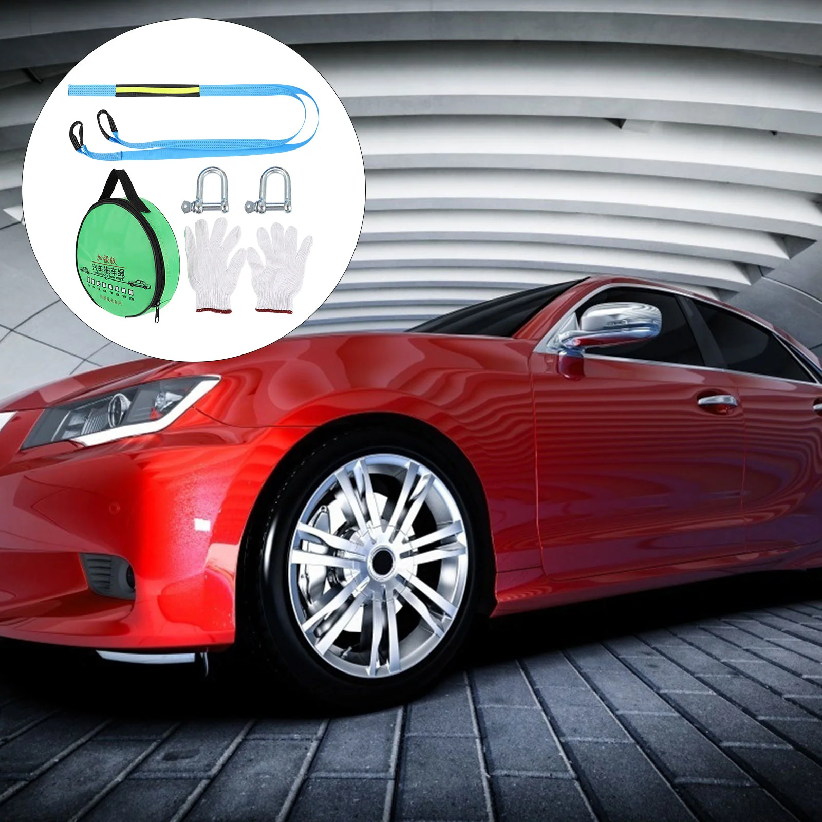 1 مجموعة 5 متر البوليستر سحب حزام 8 طن الثقيلة مقطورة حبل Ushaped السنانير قوي سيارة ونش الانتعاش مقطورة حزام #3