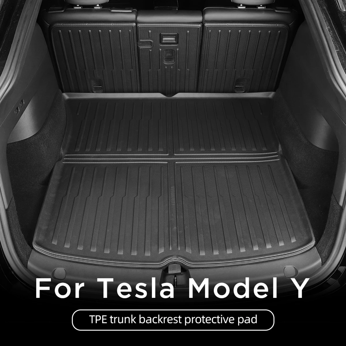 For Tesla Model Y 2021-2024 Rear Seat Backrest Protective Pad Trunk Mat Car Interior Accessories Anti-Kick Pad