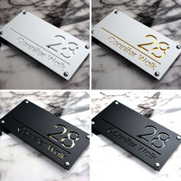 Personalized Exterior House Number Sign 3D Acrylic Cutting Plate Customized Outdoor Residential Street Number Plate