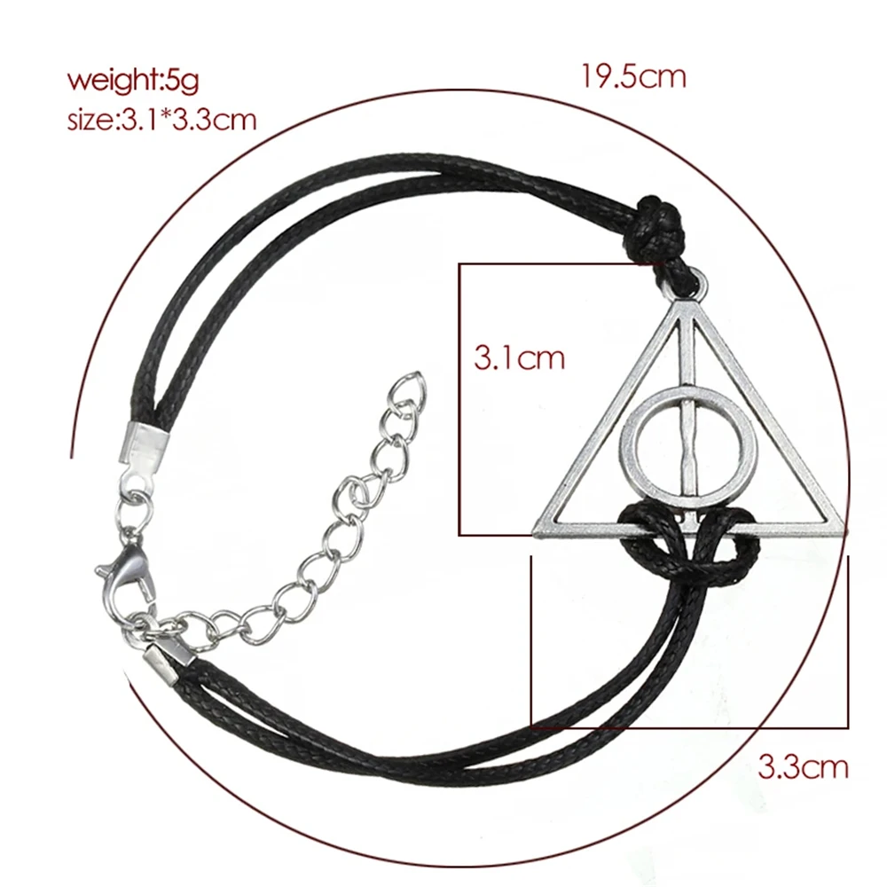 جديد الأزياء والمجوهرات العتيقة سحر بوتر الأقداس المهلكة الجلود سوار حبلي للرجال والنساء الهدايا