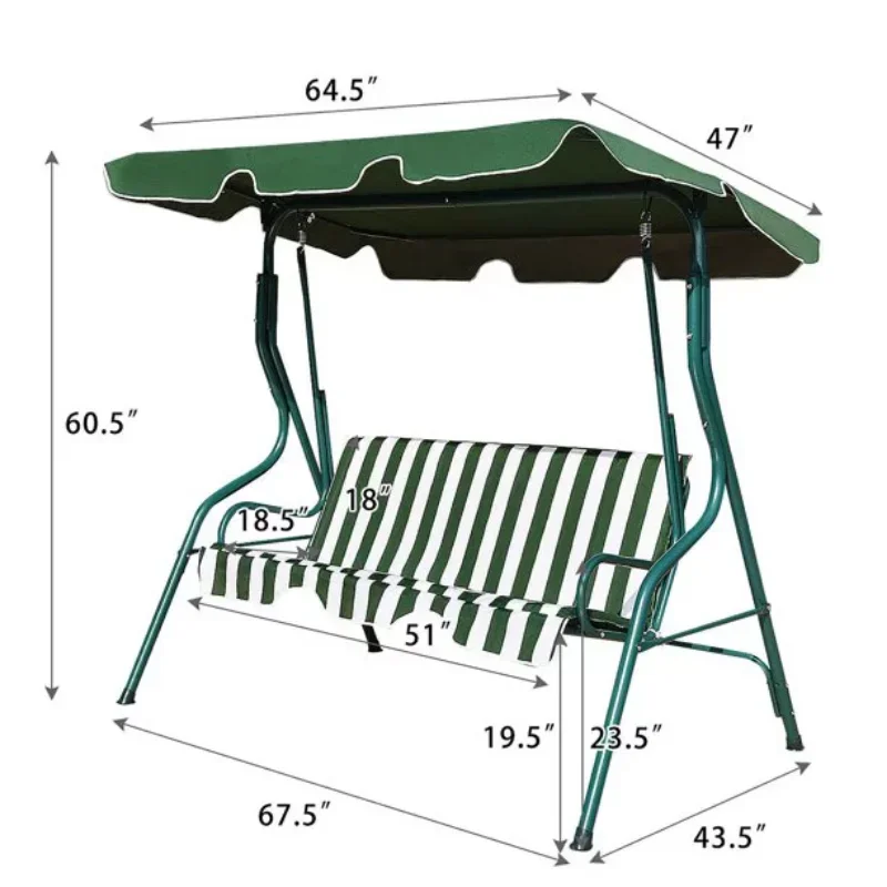 Outdoor Swing Canopy Patio Swing Chair 3 Person Canopy Hammock swing chair outdoor hanging chair