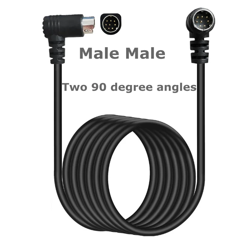 Kabel przedłużający S-Video 8-pin Mini DIN kątowy męski na żeński, 50 cm, kabel przedłużający Mini Din 8-pin 90 stopni męski na męski — zdjęcie produktu 5