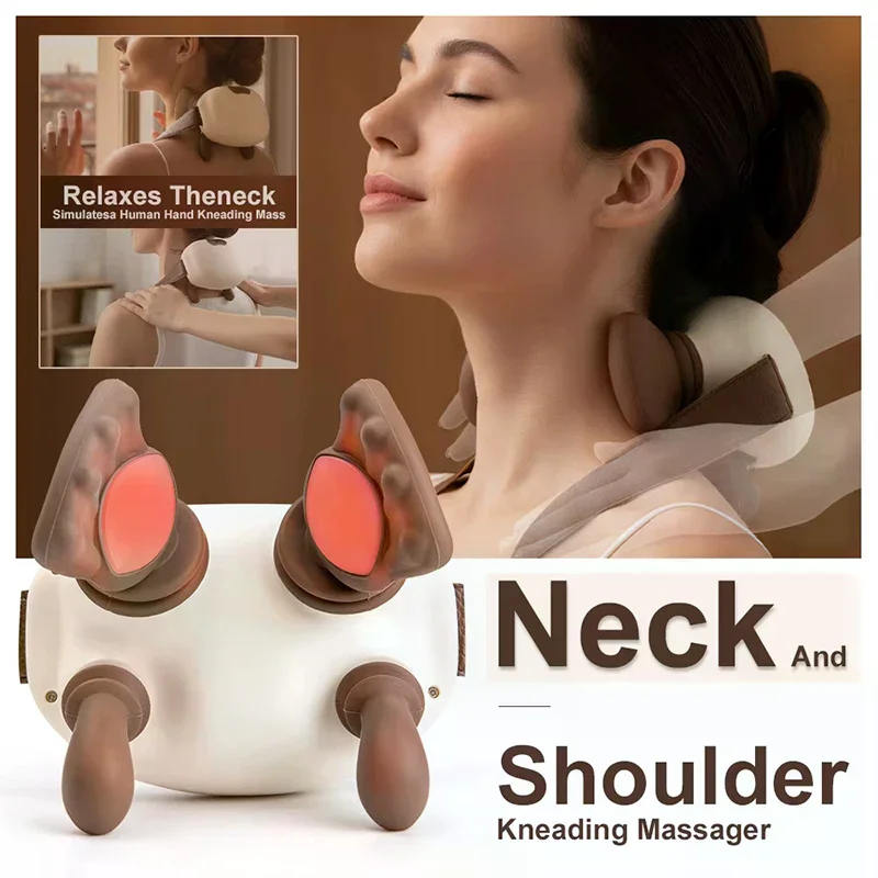 

Neck Massager With Real Hand Simulation Wireless Portable Neck And Back Massager 4D Kneading Massage Design For Pain Relief