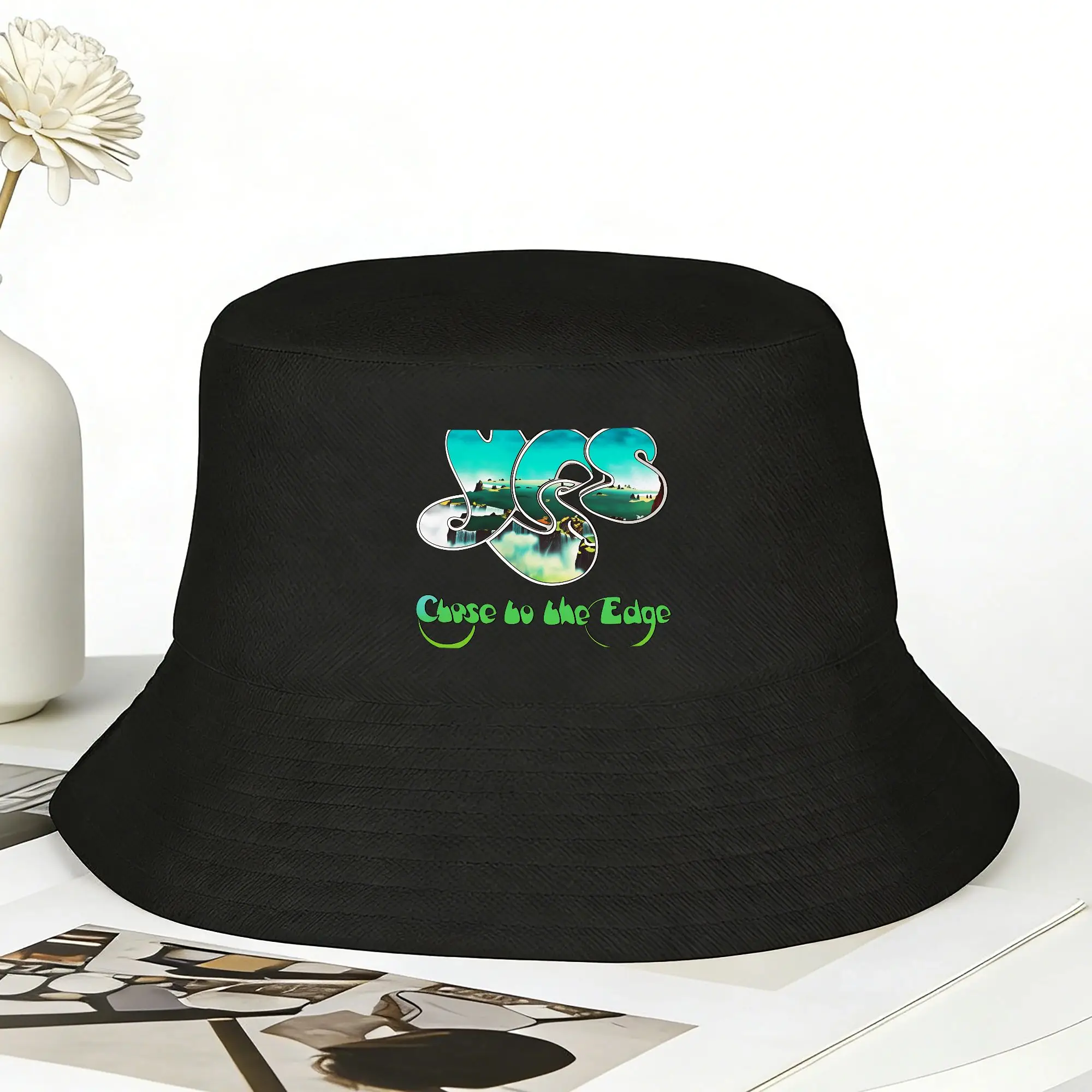 Close To The Edge Yes Band Bucket Hat For Women  Fisherman Hats Casual Beach Travel Caps Breathable Outdoor Graphic Sun Hats