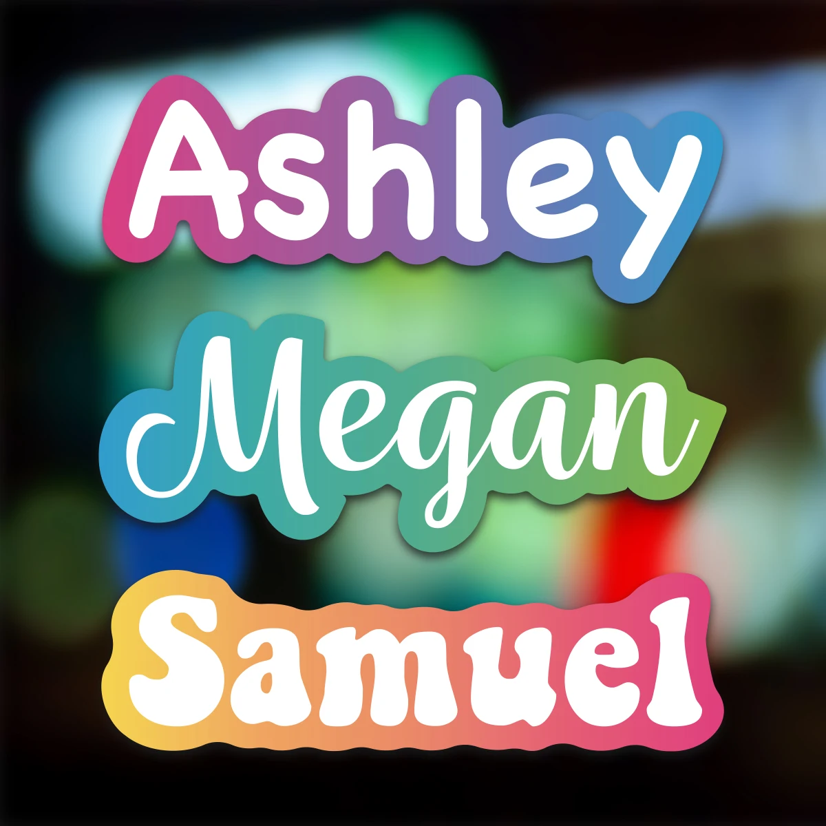 6pcs(5inch) Custom Text Stickers With 3 Font Design&3 Gradient Color-Personalized Name Decals For Water Bottle,Notebook,Diy Gift