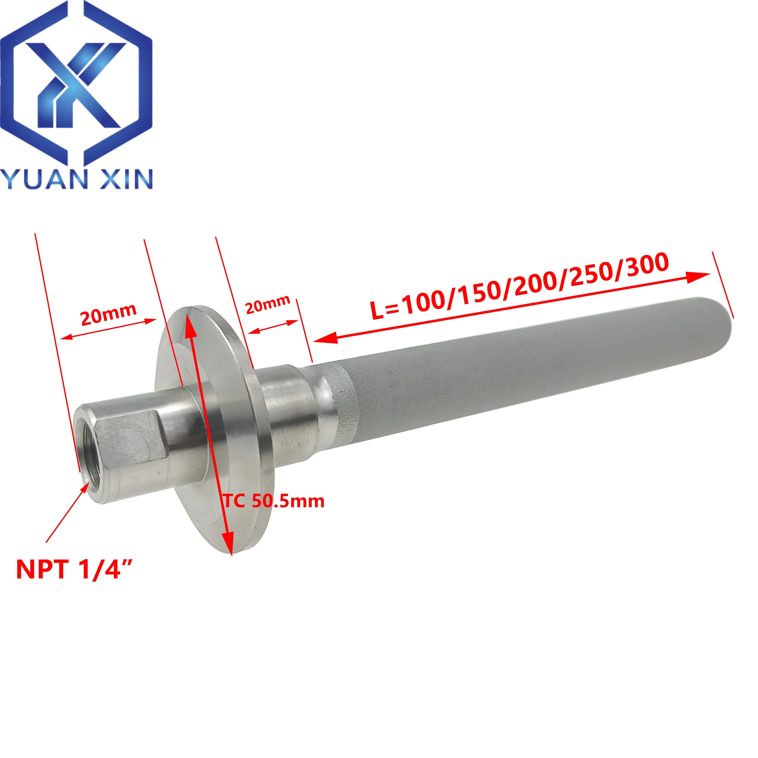 1.5'' 316 Stainless Steel Tri Clamp Carbonation Storm Stone with 1/4'' Female NPT Thread for Homebrew Beer Fermenter