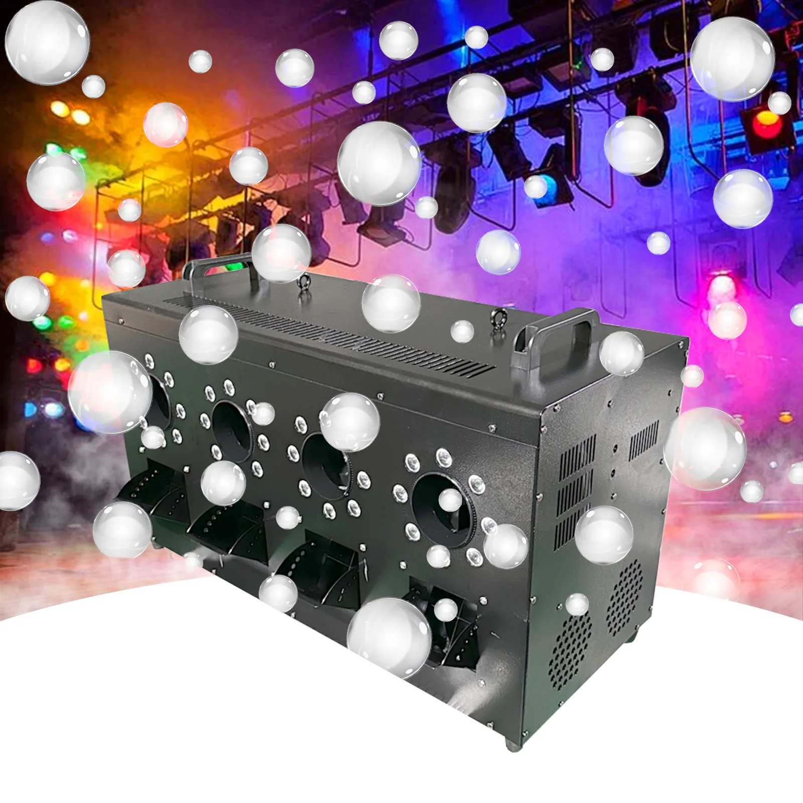 3000w LED RGBW Smoke Bubbles Machine 4-Wheel Fog Bubble Machine Professional Make Smoke Bubbles Effect For Party Indoor Outdoor