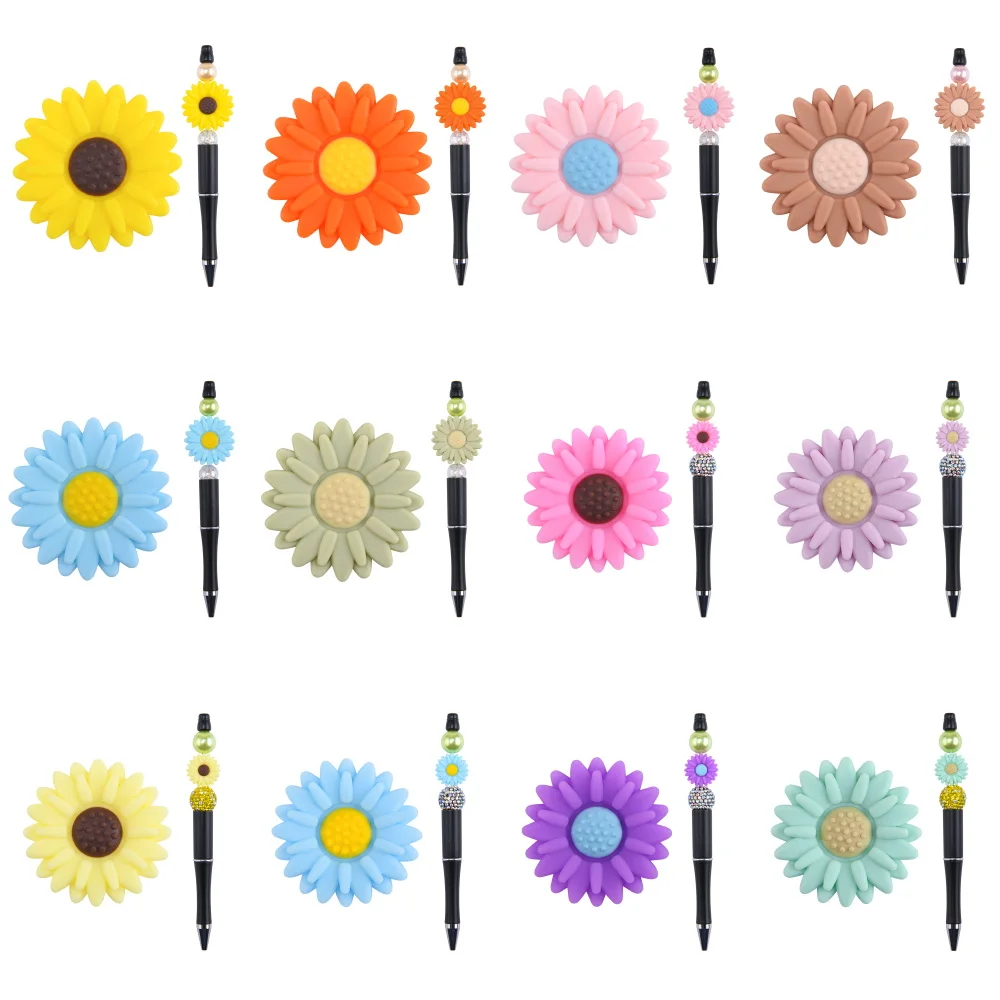 

1pcs Colorful Little Daisy Beads Of Pens Boys Girls DIY Focal Beads Funny Cute Cartoon Beadable Beads Party Favor