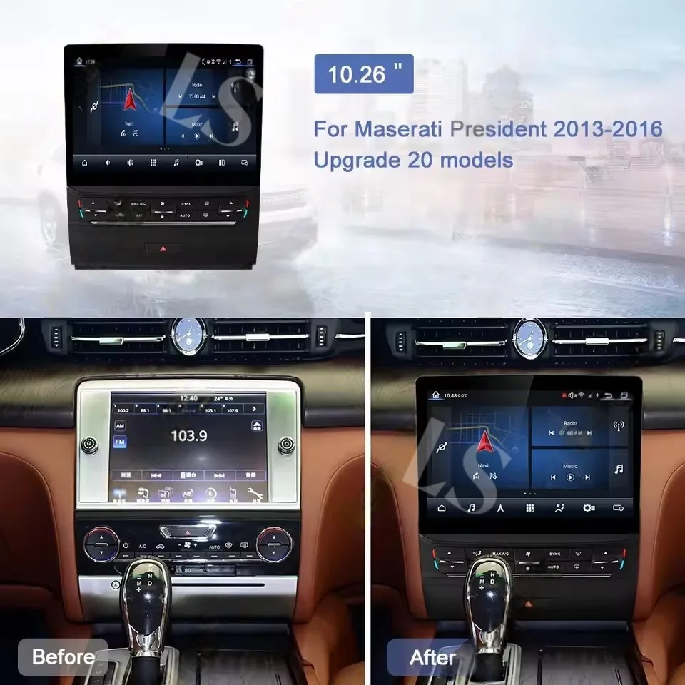 

For Maserati Quattroporte 2013-2015 Android14 Auto Touch Screen Automotive Multimedia Car Radio GPS Navigation Audio Stereo Head