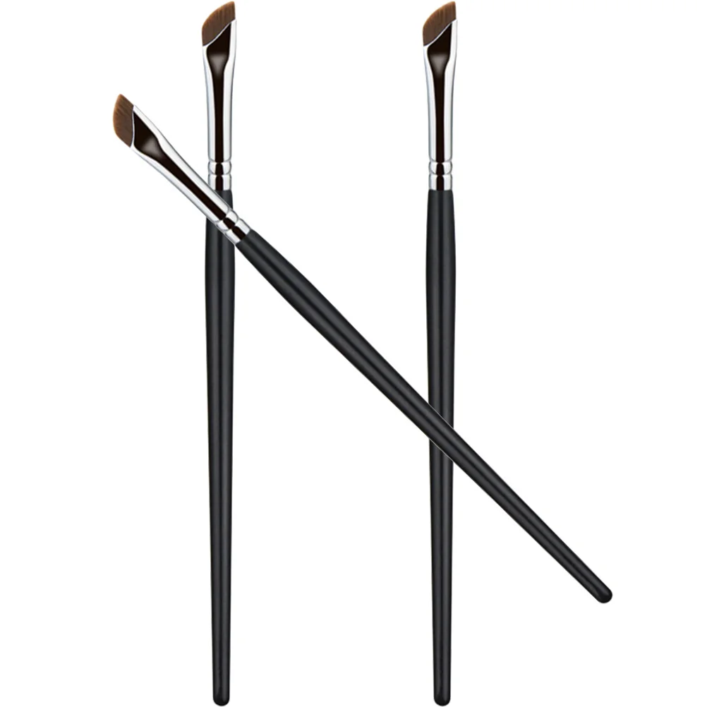 Zestaw 3 pędzli do brwi, małe, lekkie, podróżne, skośne pędzle do brwi do aplikacji eyelinera i korektora, narzędzie do makijażu dla kobiet.