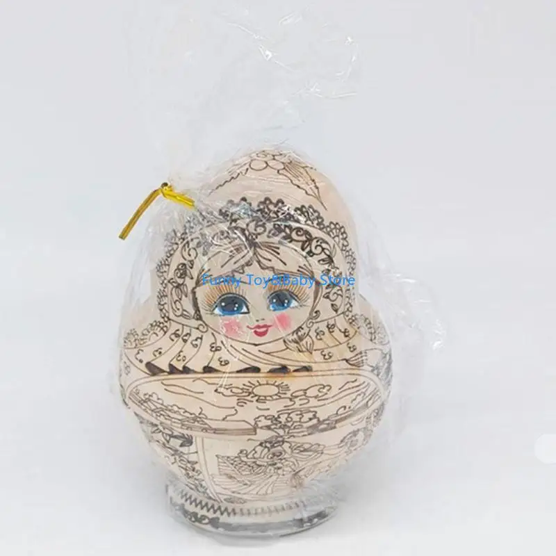 Rosyjskie lalki gniazdujące tradycyjne ręcznie rzeźbione 10 warstw drewniana Matrioszka edukacyjna zabawka dla dzieci prezent