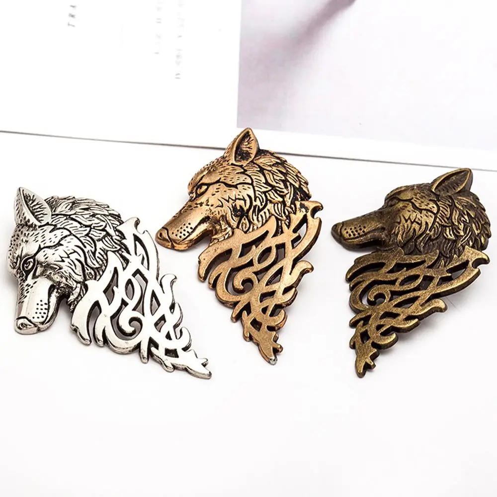 Charming Vintage Men Punk Wolf Badge Brooch Lapel Pin Shirt Suit Collar Jewelry