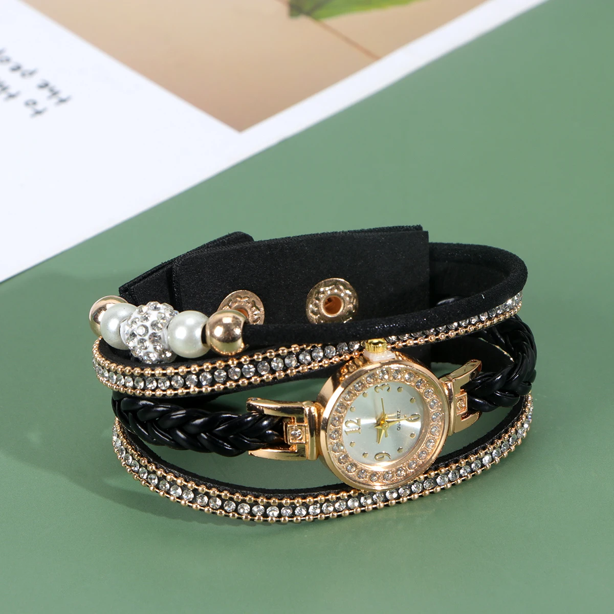 

Watch for Women Diamond Ladies Women's Stretchy Band Rhinestone Wrist Watches Miss