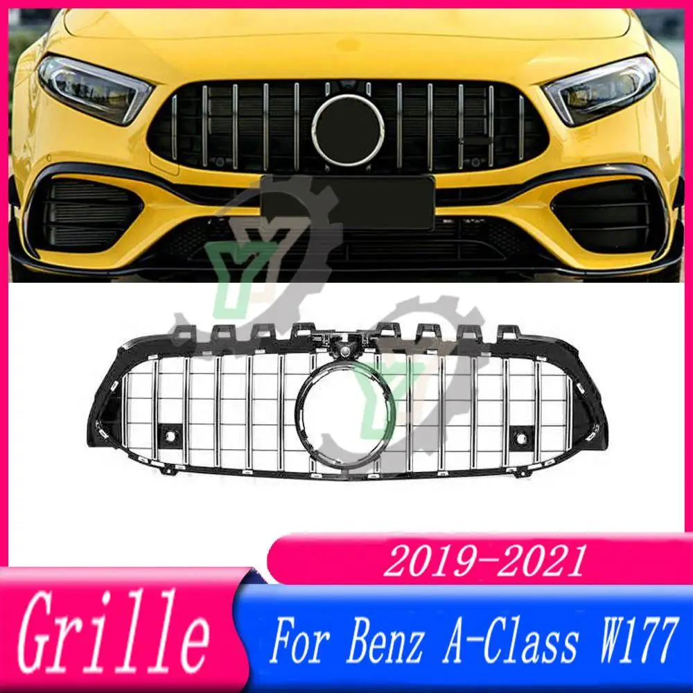 

Front Bumper Upper Grille Racing Grill For Mercedes-Benz A Class W177 A180 A200 A260 A35 2019 2020 2021 2022 Car Accessory