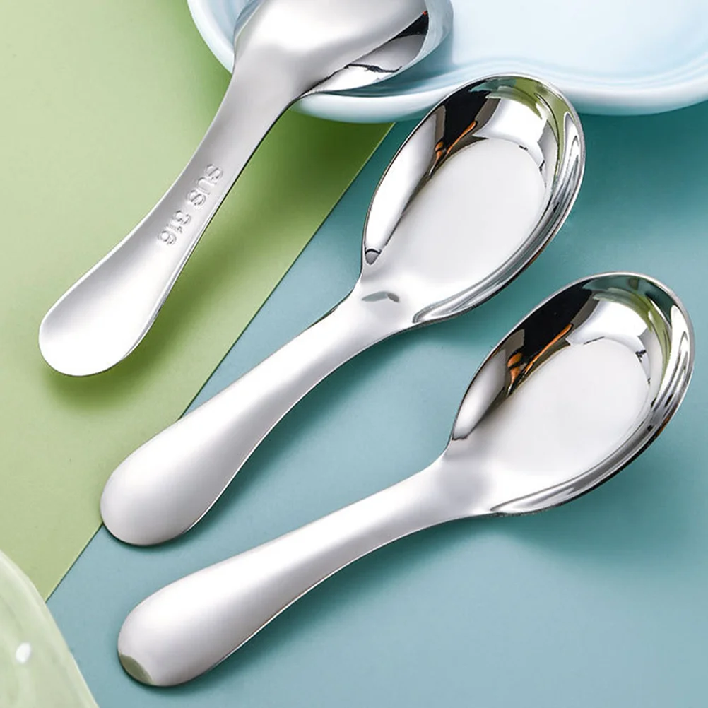 

1 Piece Spoon Home Supplies Kitchen Home Spoons Stainless Steel Spoon For Cooking Baby Soup Spoons Feeding Utensil